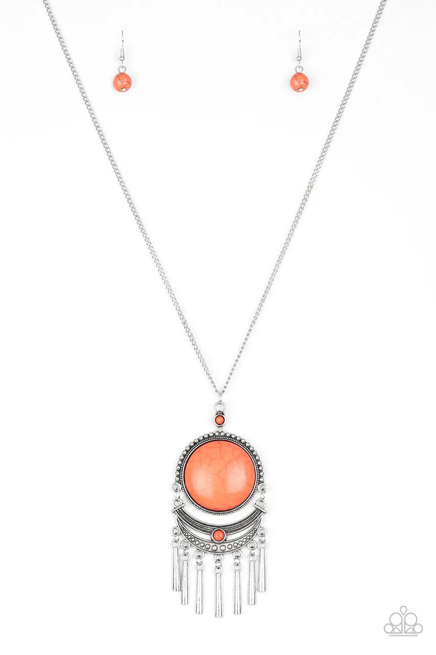 Rural Rustler Orange Paparazzi Necklace