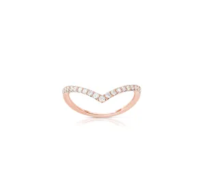 Sabel Collection 14K Rose Gold Diamond "V" Ring