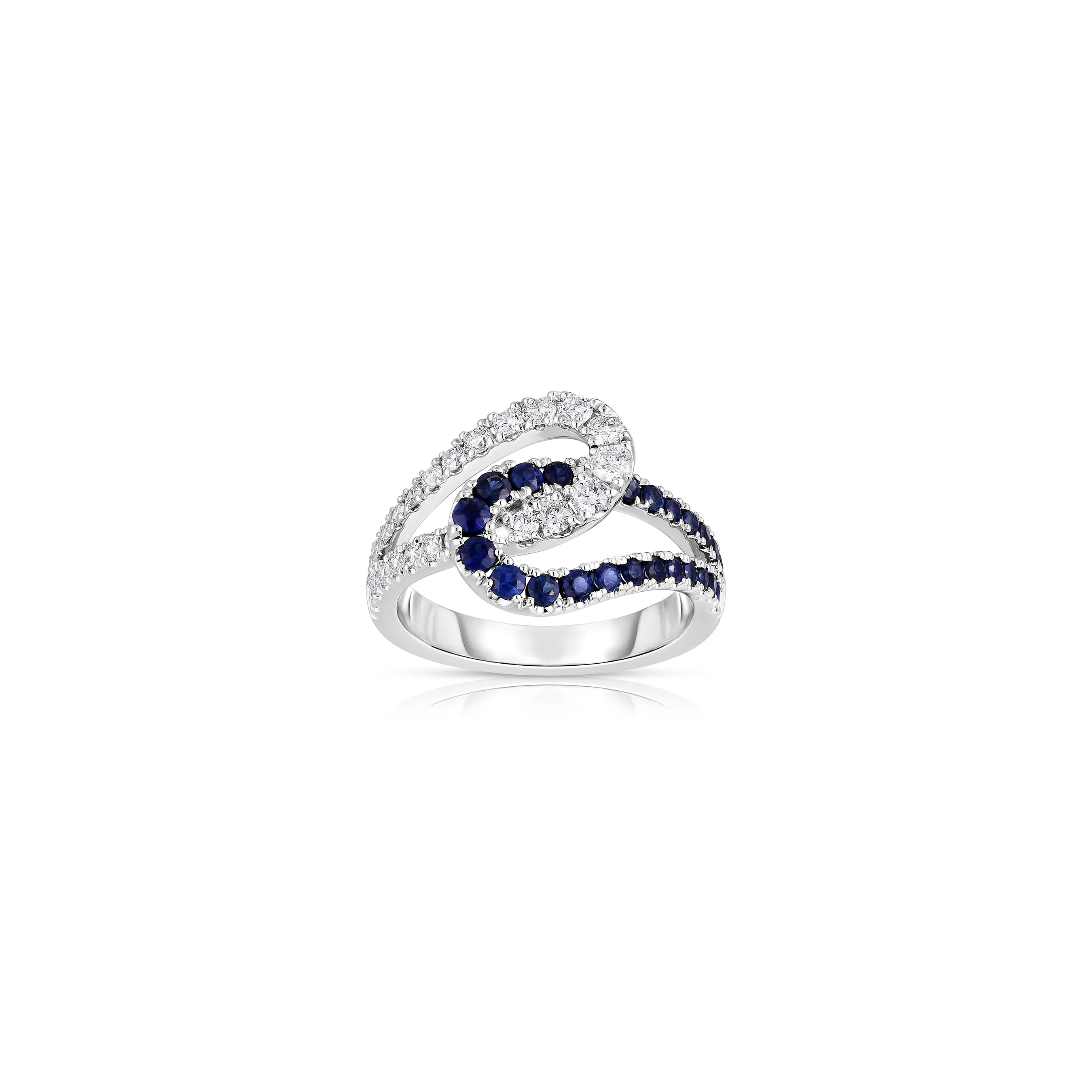 Sabel Collection 14K White Gold Infinity Knot Sapphire & Diamond Ring