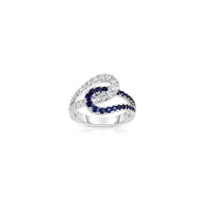 Sabel Collection 14K White Gold Infinity Knot Sapphire & Diamond Ring
