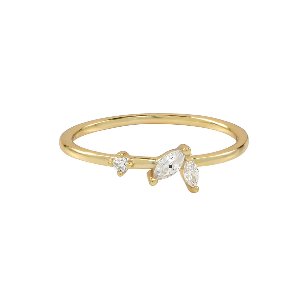 SALE - CZ Duo Marquise / Dot Ring
