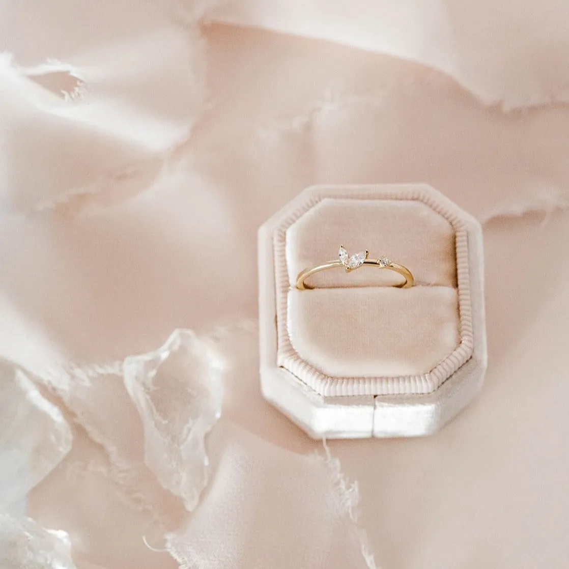 SALE - CZ Duo Marquise / Dot Ring