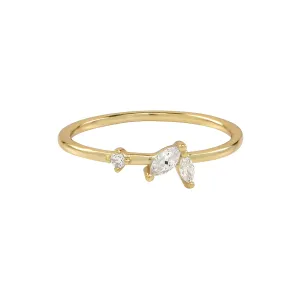 SALE - CZ Duo Marquise / Dot Ring