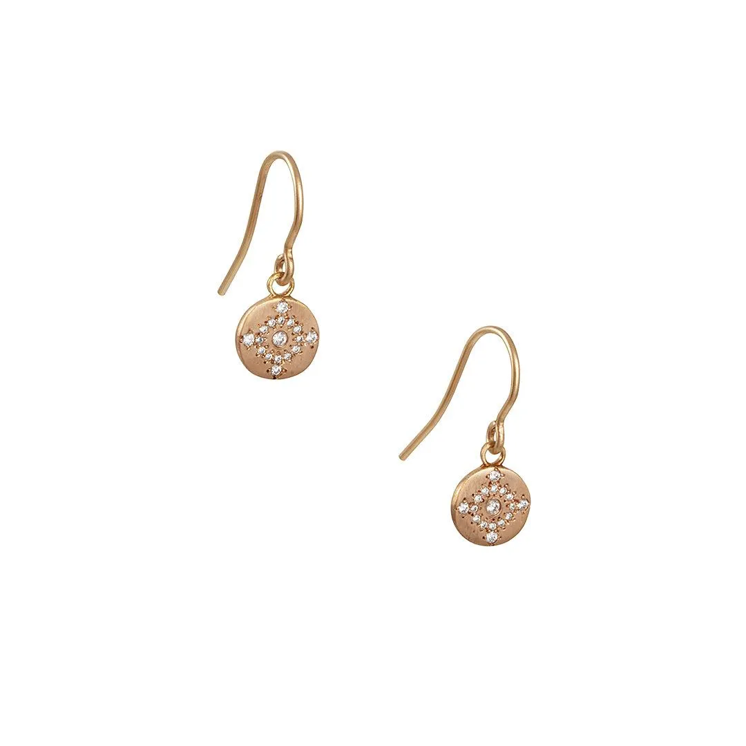 SALE - Diamond Shimmer Earrings in 18k rose gold