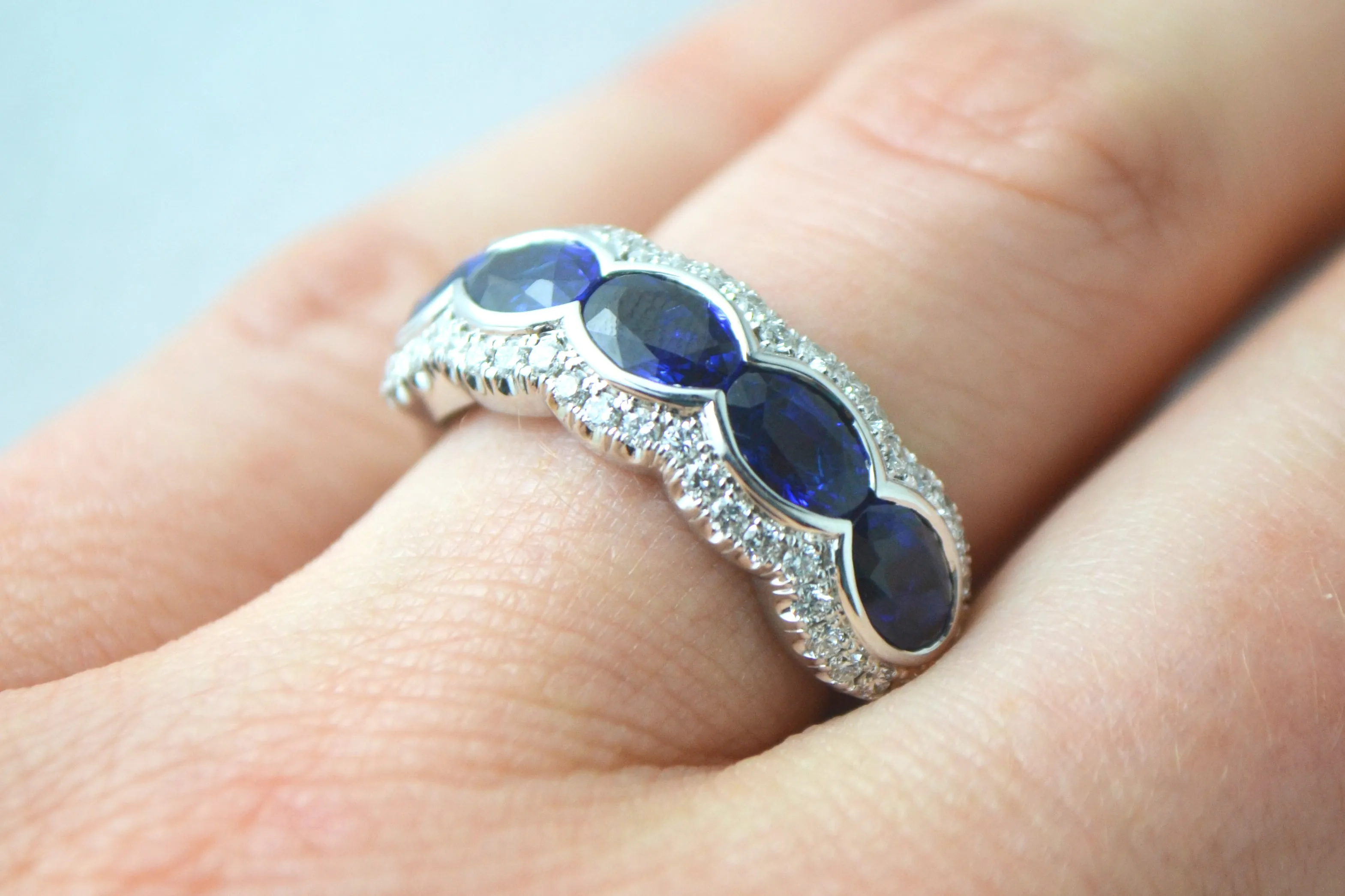 Sapphire and Pave Band
