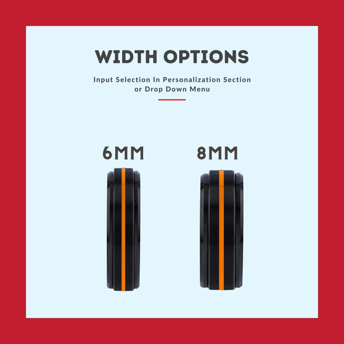 SASKATOON | Wenge Wood, Black Tungsten Ring, Orange Groove, Stepped Edge