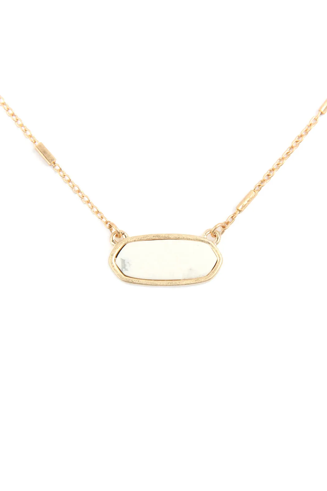 SEMI PRECIOUS OVAL STONE NECKLACE