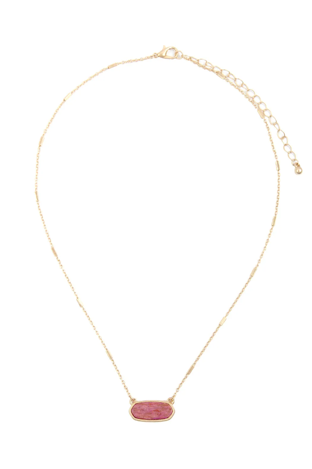 SEMI PRECIOUS OVAL STONE NECKLACE