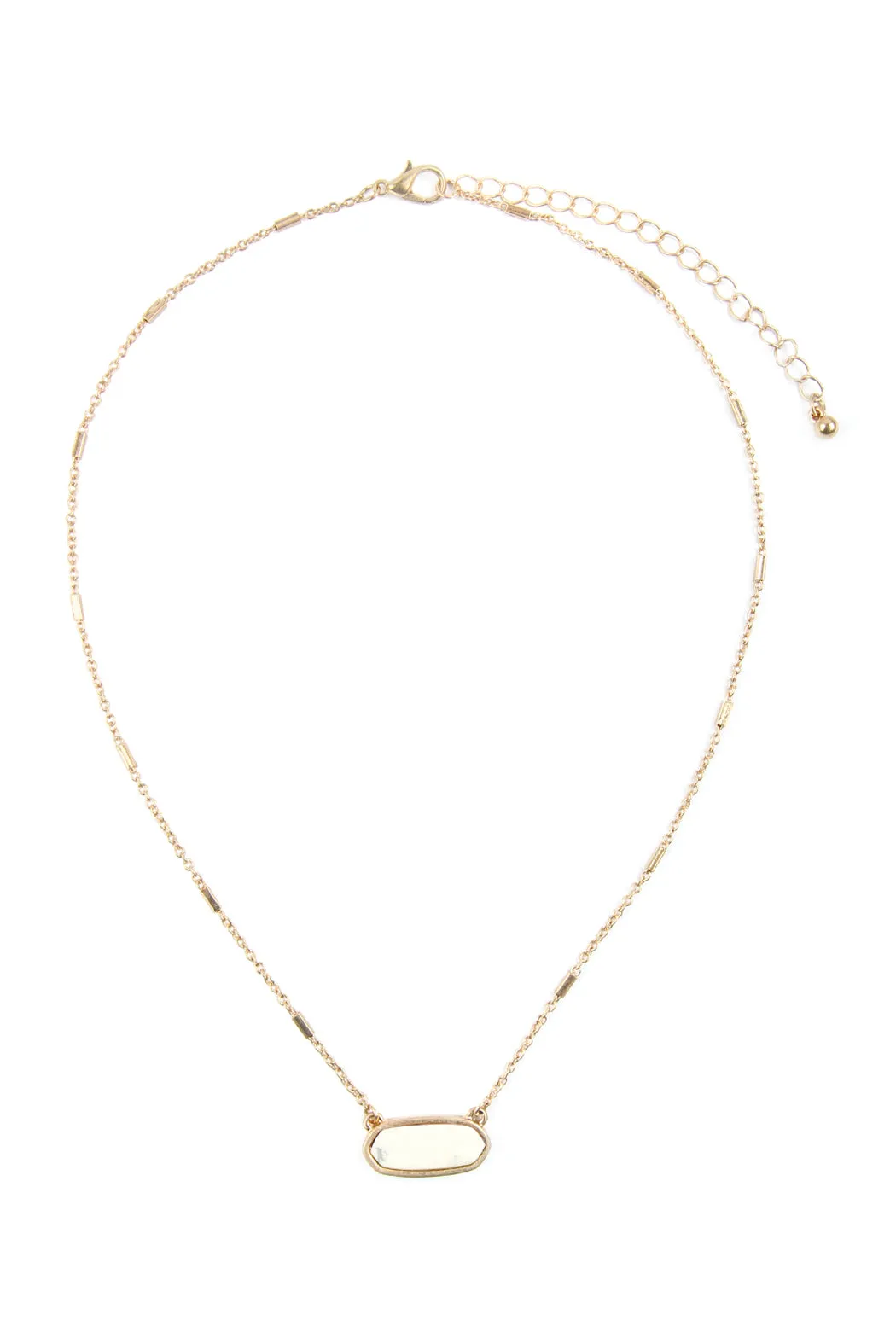 SEMI PRECIOUS OVAL STONE NECKLACE
