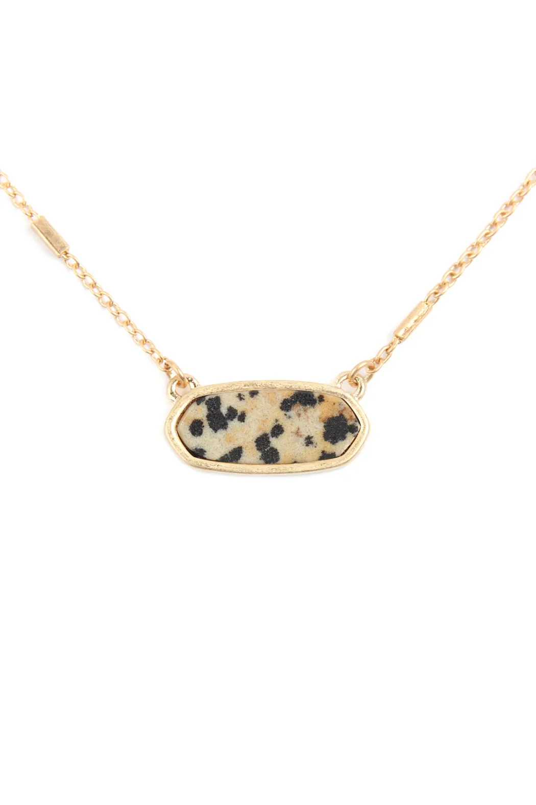 SEMI PRECIOUS OVAL STONE NECKLACE