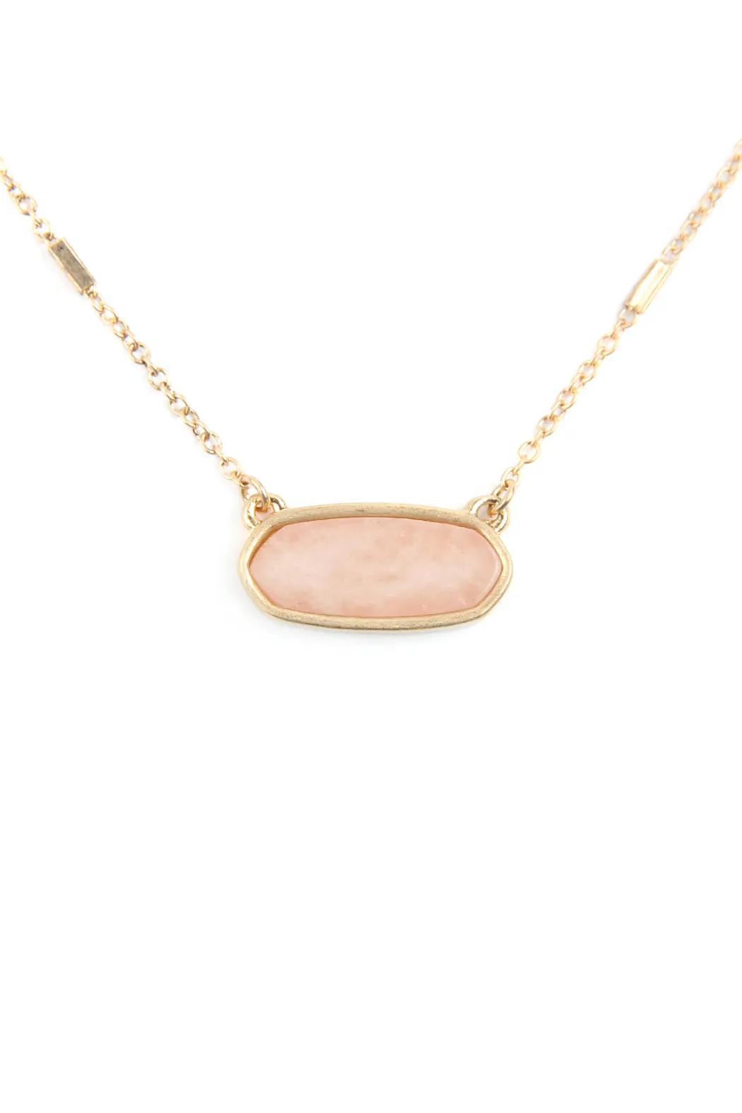 SEMI PRECIOUS OVAL STONE NECKLACE