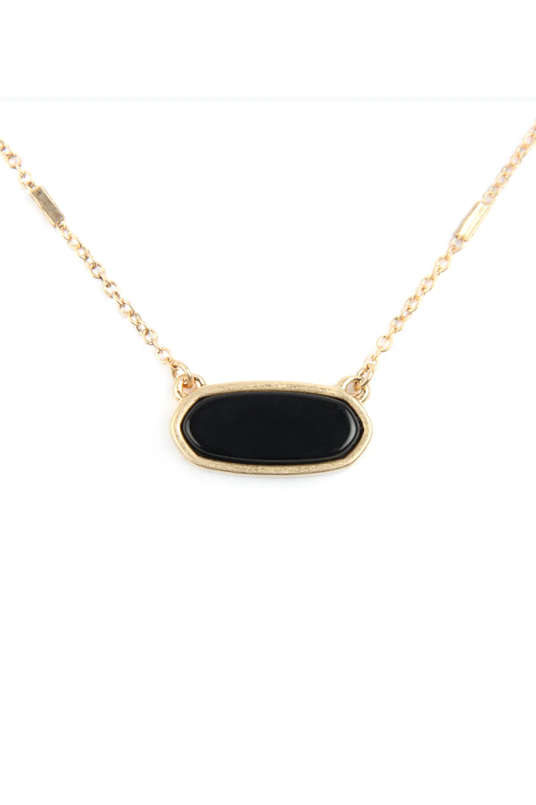 SEMI PRECIOUS OVAL STONE NECKLACE