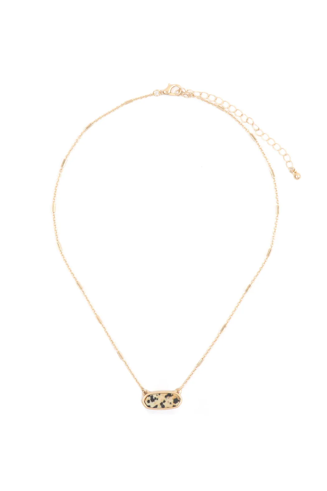 SEMI PRECIOUS OVAL STONE NECKLACE