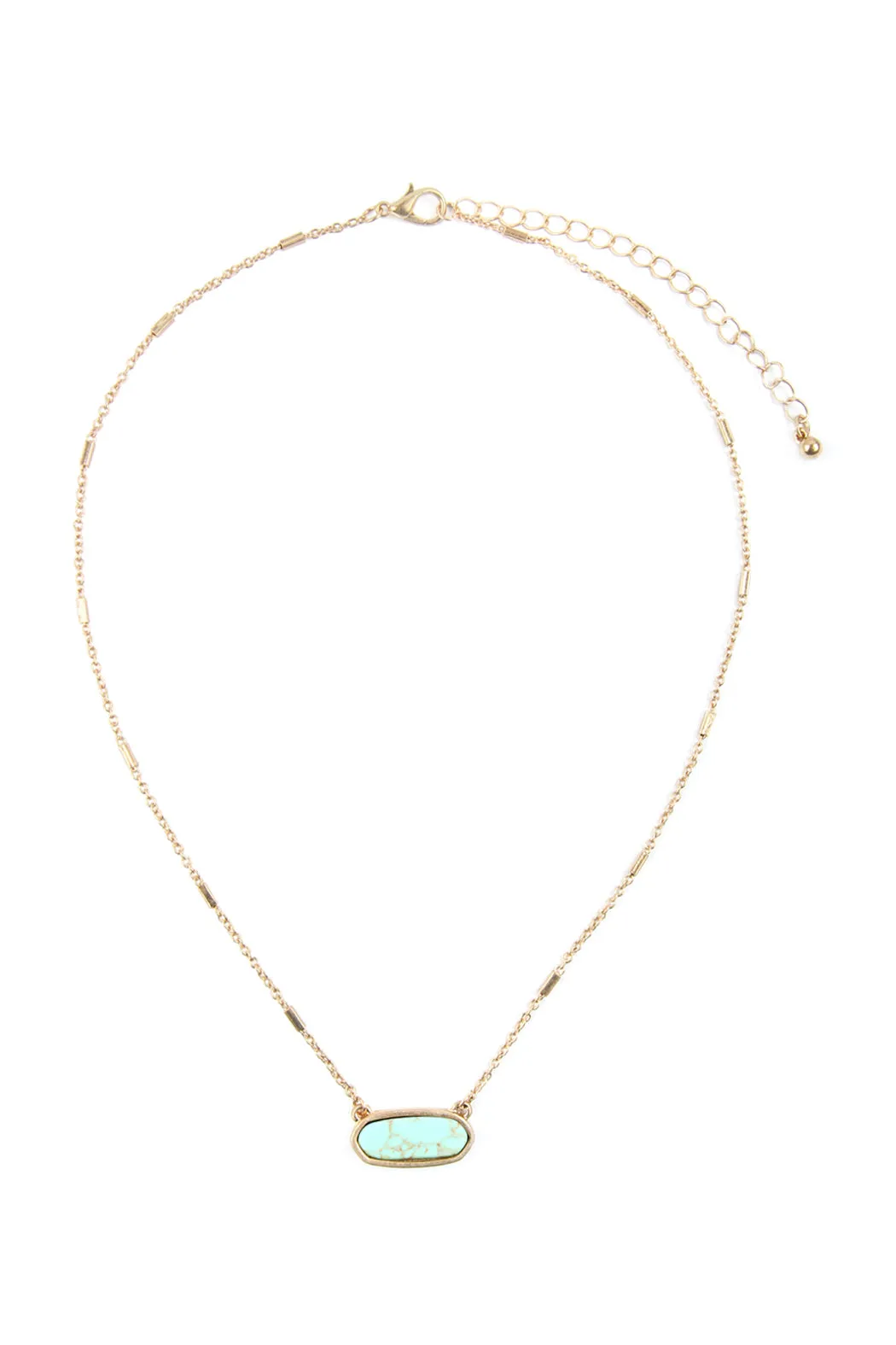 SEMI PRECIOUS OVAL STONE NECKLACE