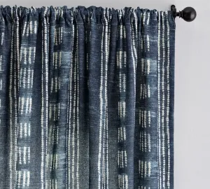 Shibori Dot Linen Cotton Rod Pocket Curtain