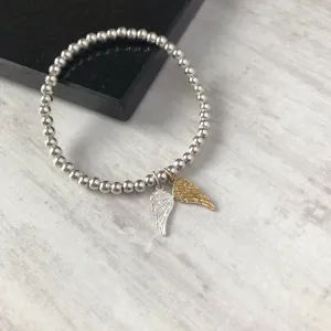 Silver and Gold Angel Wing Bracelet