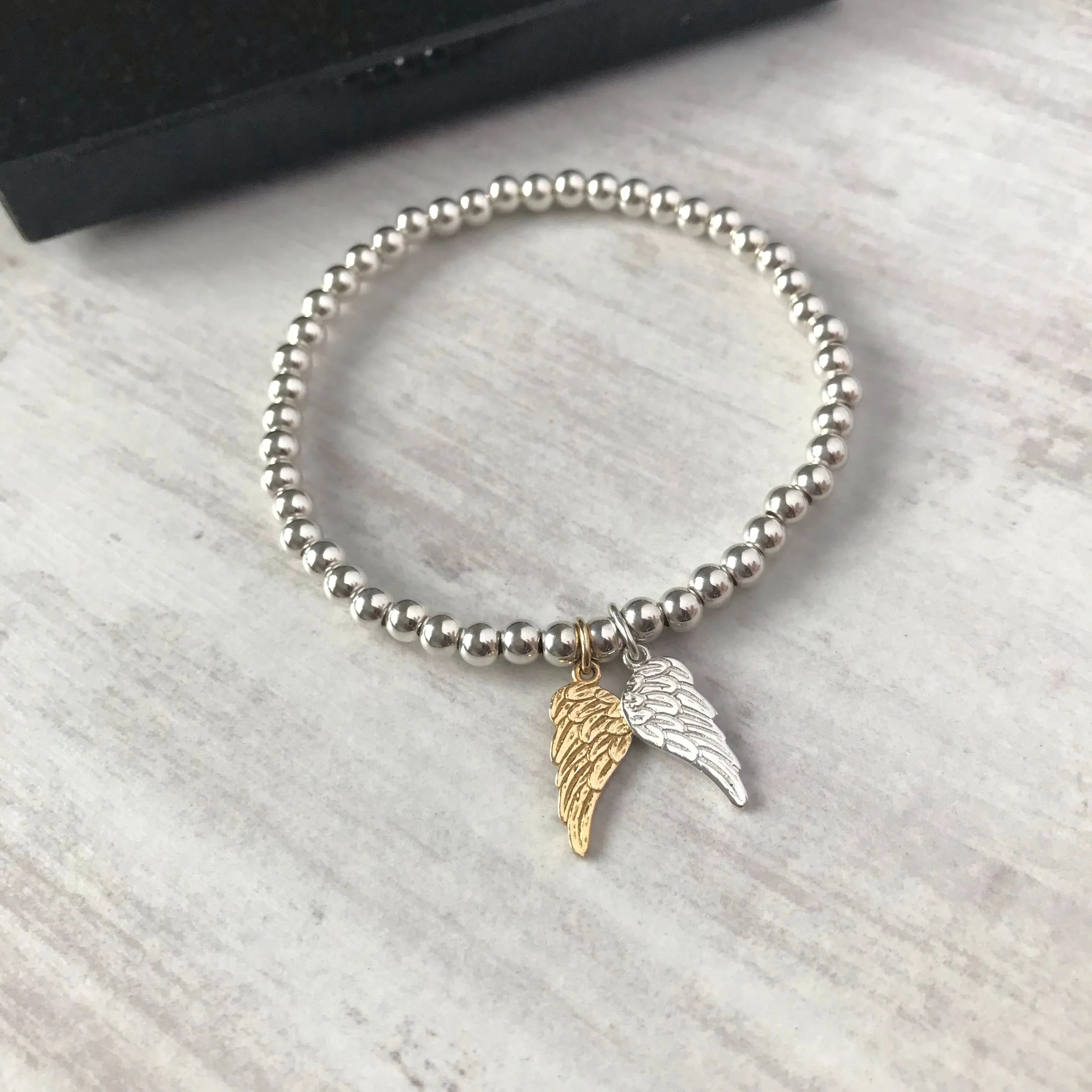 Silver and Gold Angel Wing Bracelet
