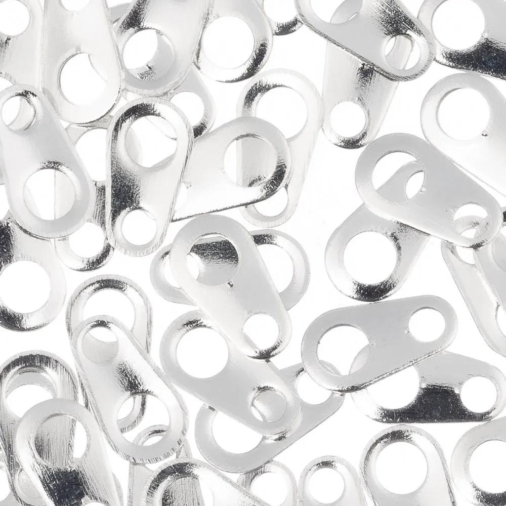 Silver Chain End Tabs 50/pk