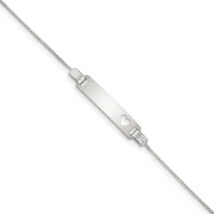 Silver Engravable Baby ID Cutout Heart Bracelet.