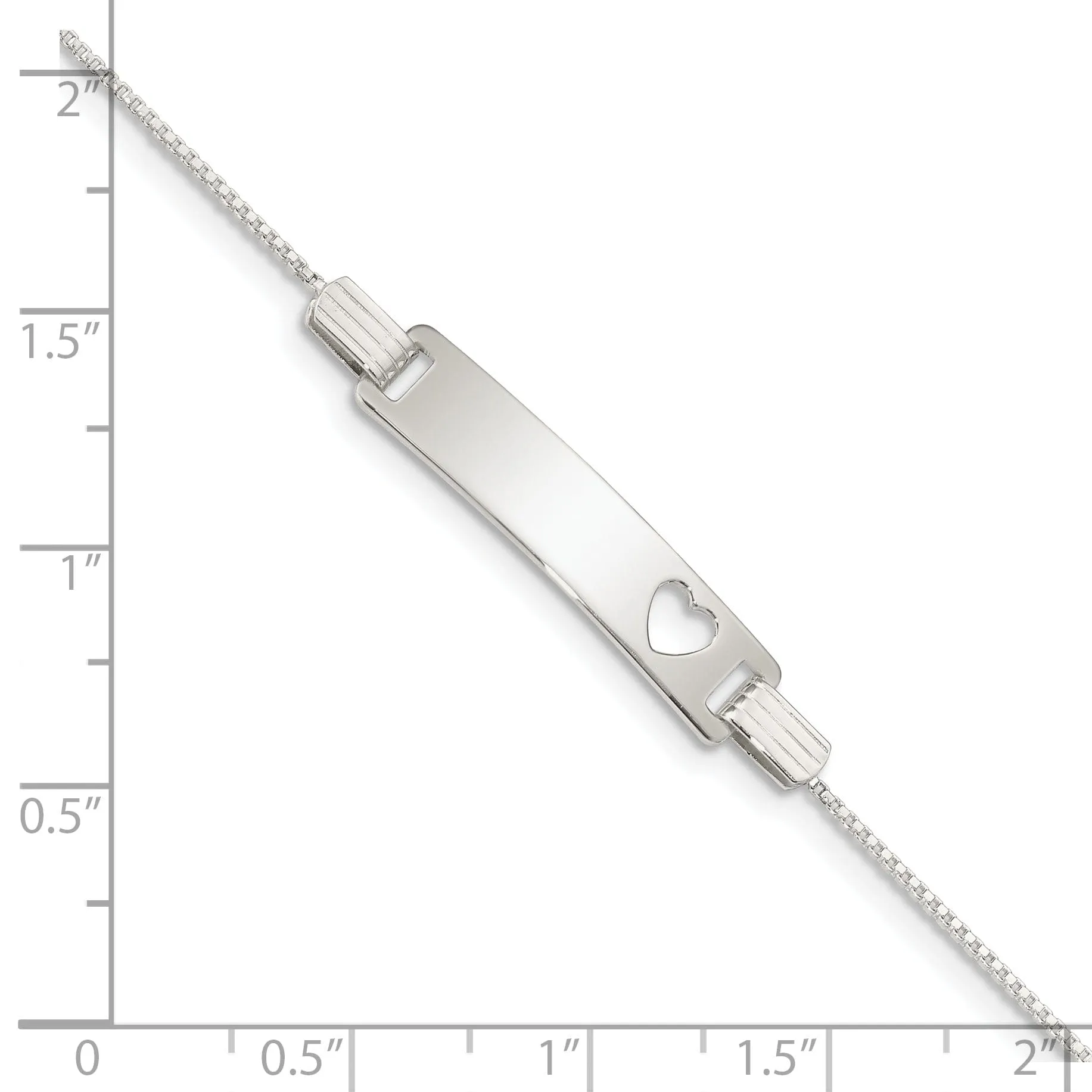 Silver Engravable Baby ID Cutout Heart Bracelet.