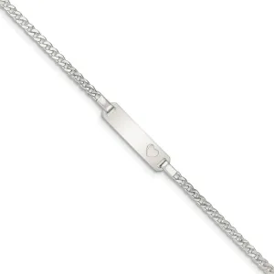 Silver Engravable Baby ID Heart Bracelet