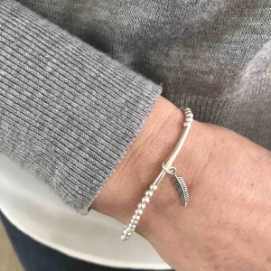 Silver Feather Bracelet