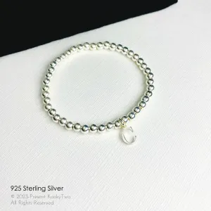 Silver Initial Letter Bracelet