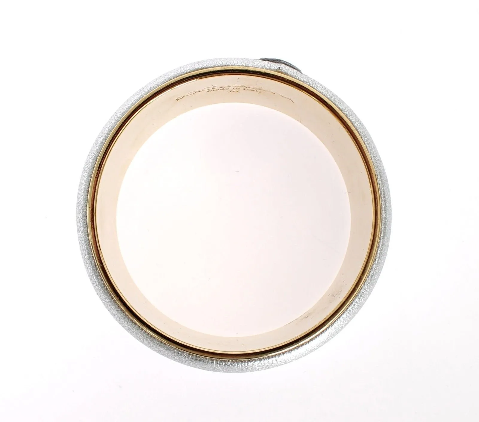 Silver Leather Gold Brass Bracelet