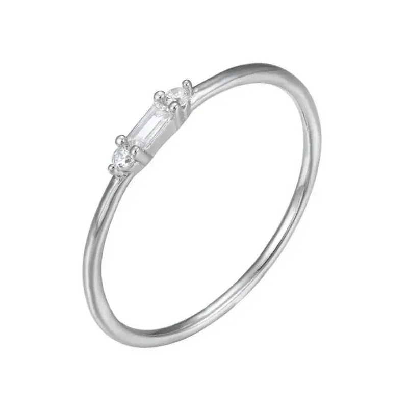 Silver Multicolor Crystal Rings Turquoise Engagement Wedding Promise Ring Party Jewelry Gifts
