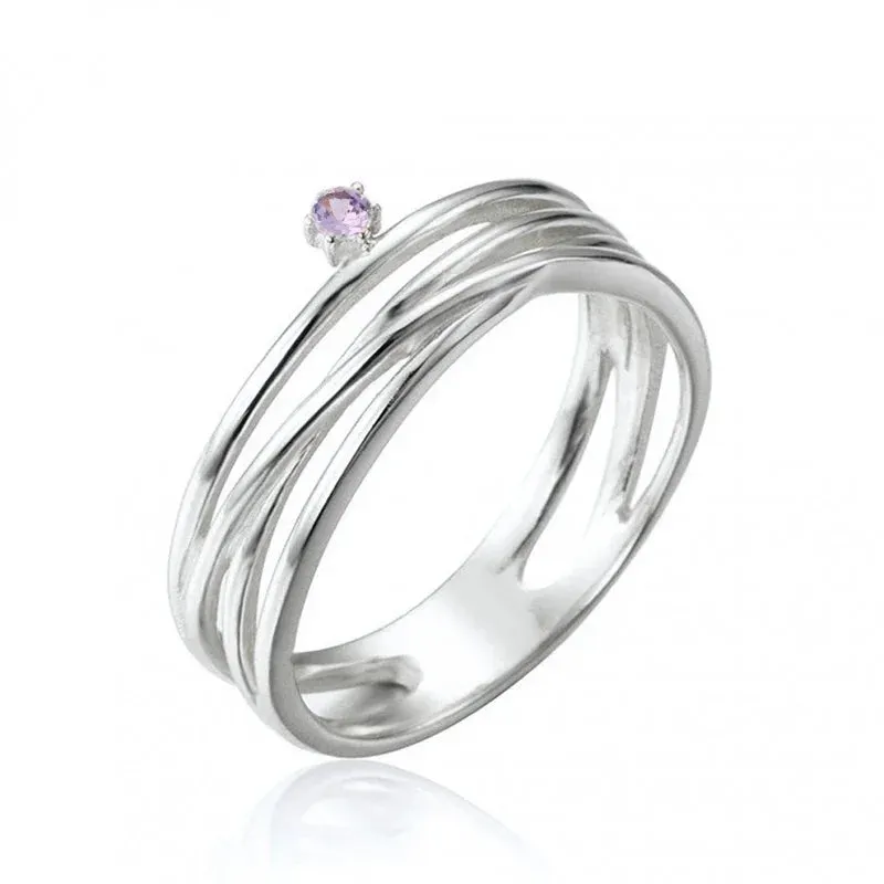 Silver Multicolor Crystal Rings Turquoise Engagement Wedding Promise Ring Party Jewelry Gifts