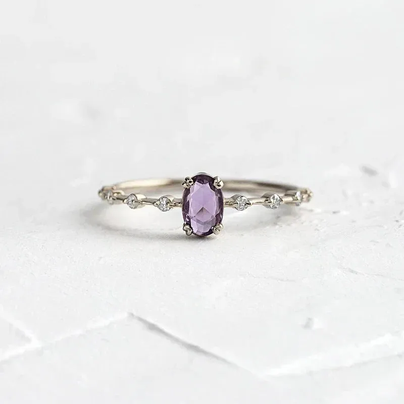 Silver Multicolor Crystal Rings Turquoise Engagement Wedding Promise Ring Party Jewelry Gifts