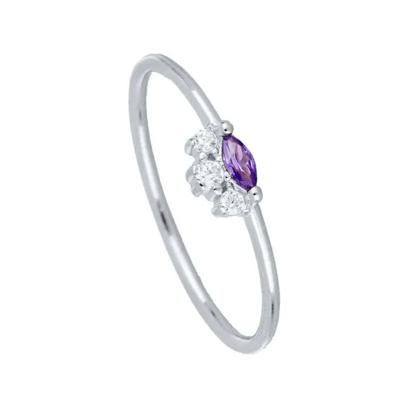 Silver Multicolor Crystal Rings Turquoise Engagement Wedding Promise Ring Party Jewelry Gifts