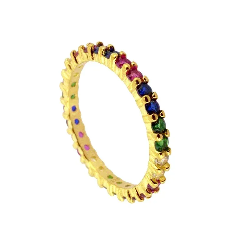 Silver Multicolor Crystal Rings Turquoise Engagement Wedding Promise Ring Party Jewelry Gifts