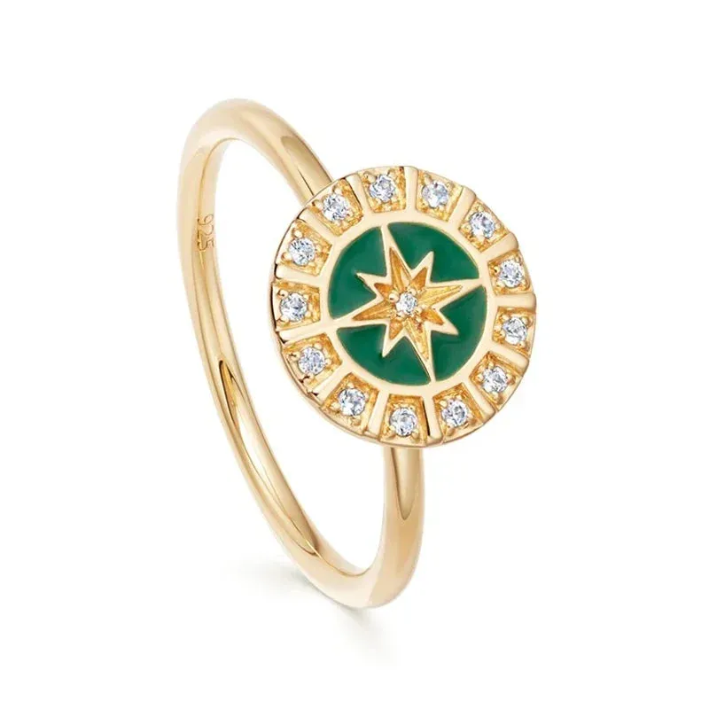 Silver Multicolor Crystal Rings Turquoise Engagement Wedding Promise Ring Party Jewelry Gifts