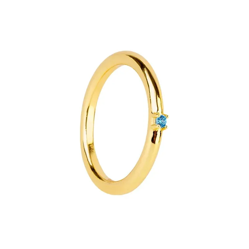 Silver Multicolor Crystal Rings Turquoise Engagement Wedding Promise Ring Party Jewelry Gifts