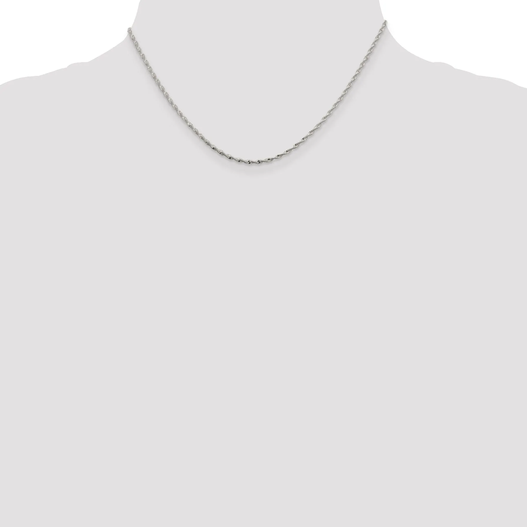 Silver Polish 1.65mm Twisted Herringbone Chain