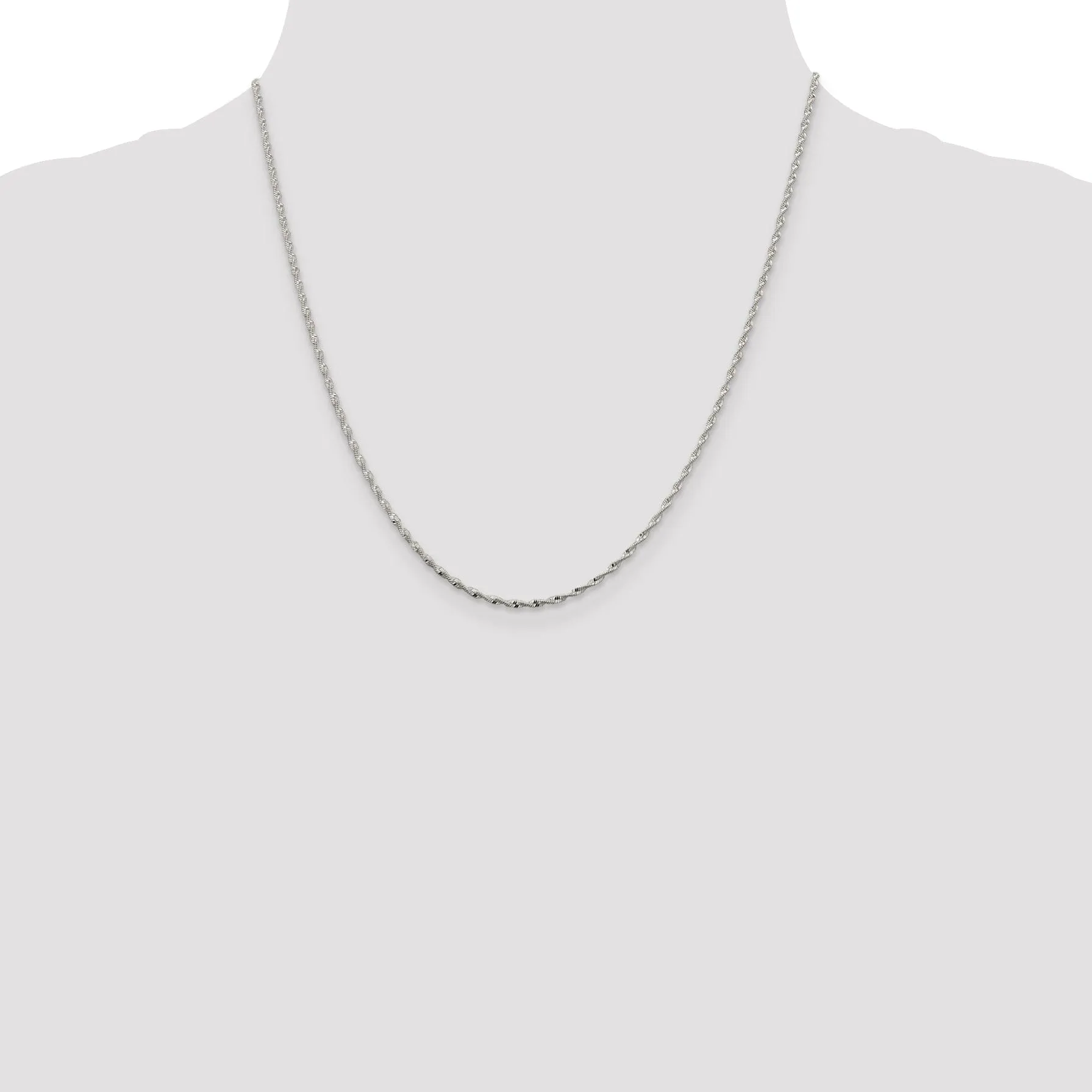 Silver Polish 1.65mm Twisted Herringbone Chain