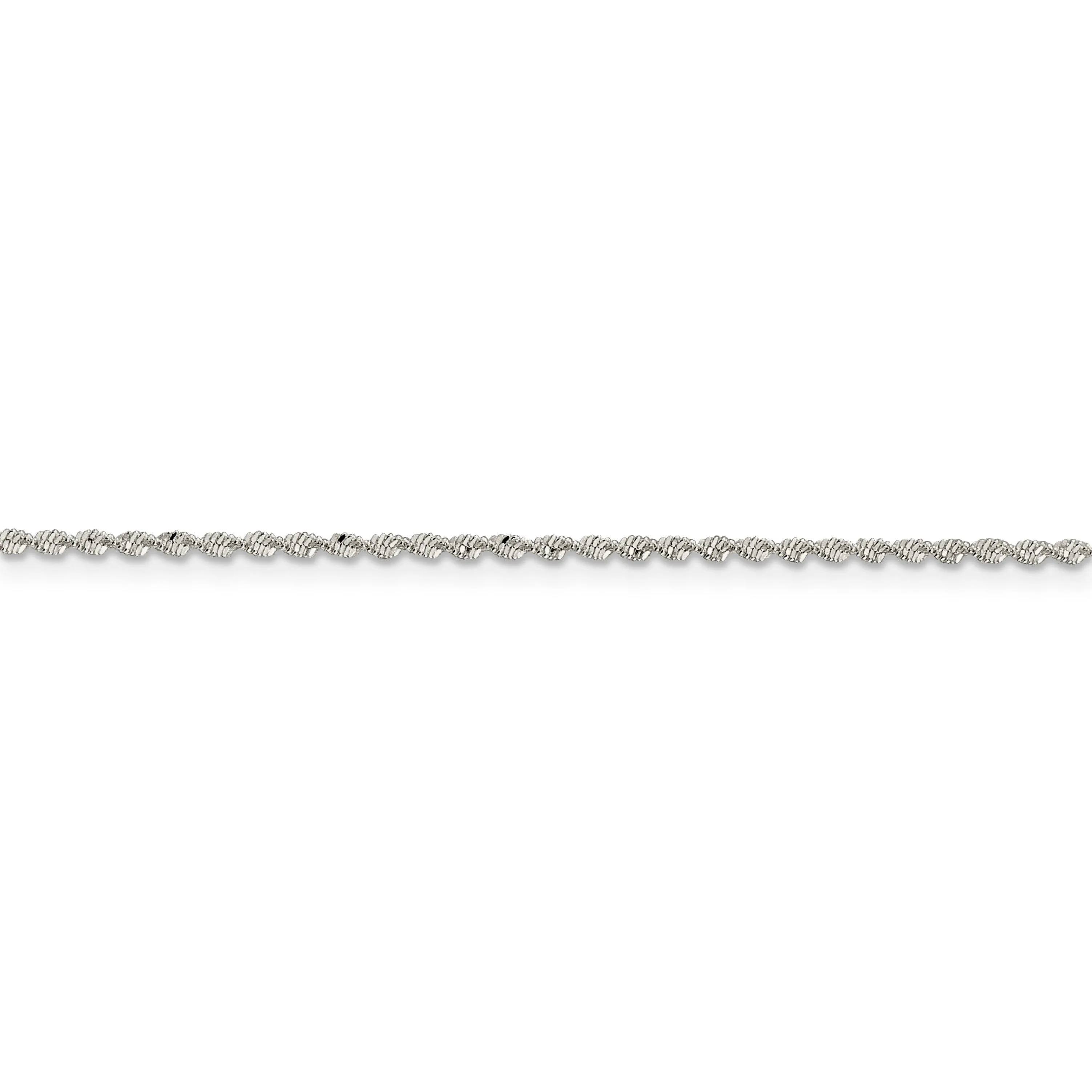 Silver Polish 1.65mm Twisted Herringbone Chain
