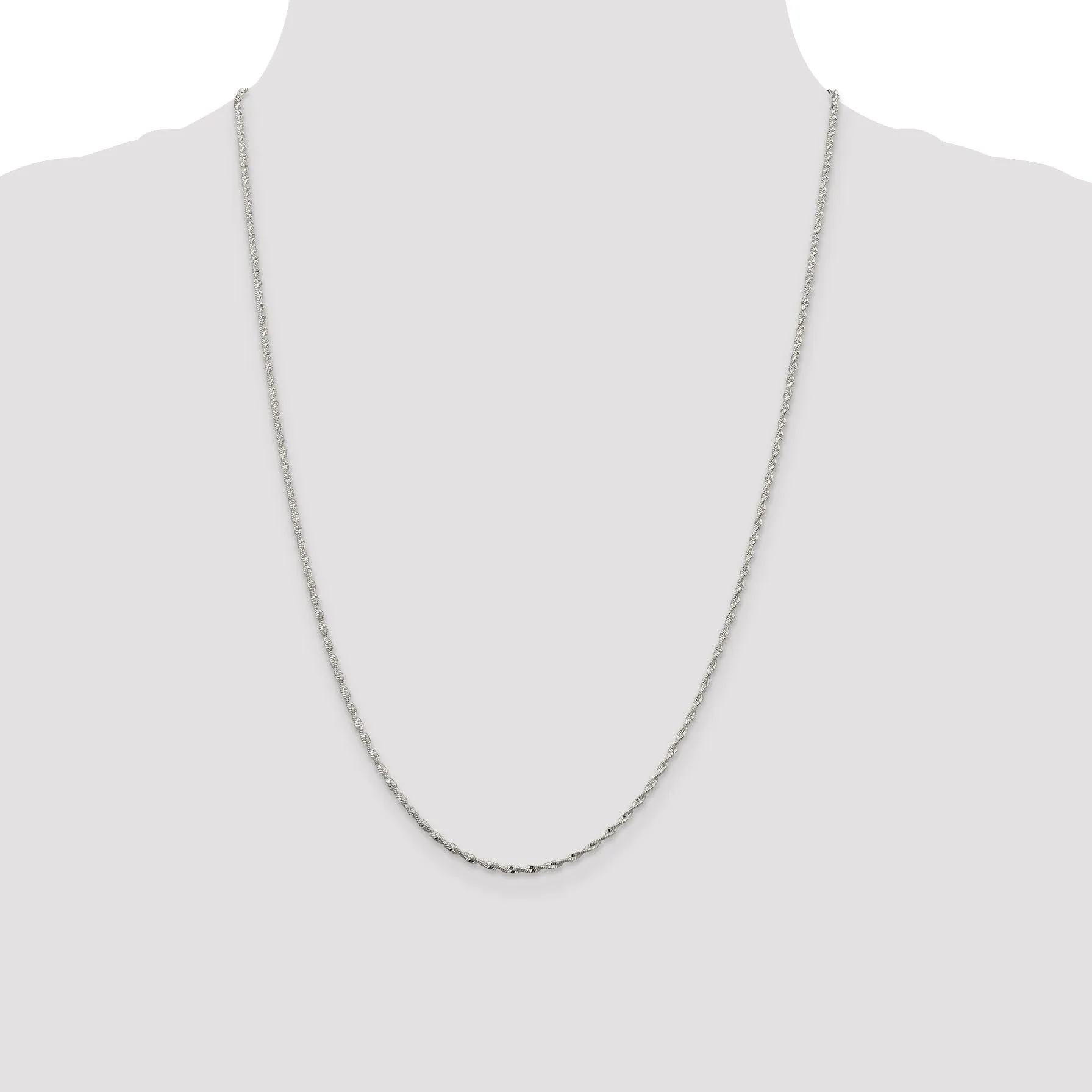 Silver Polish 1.65mm Twisted Herringbone Chain