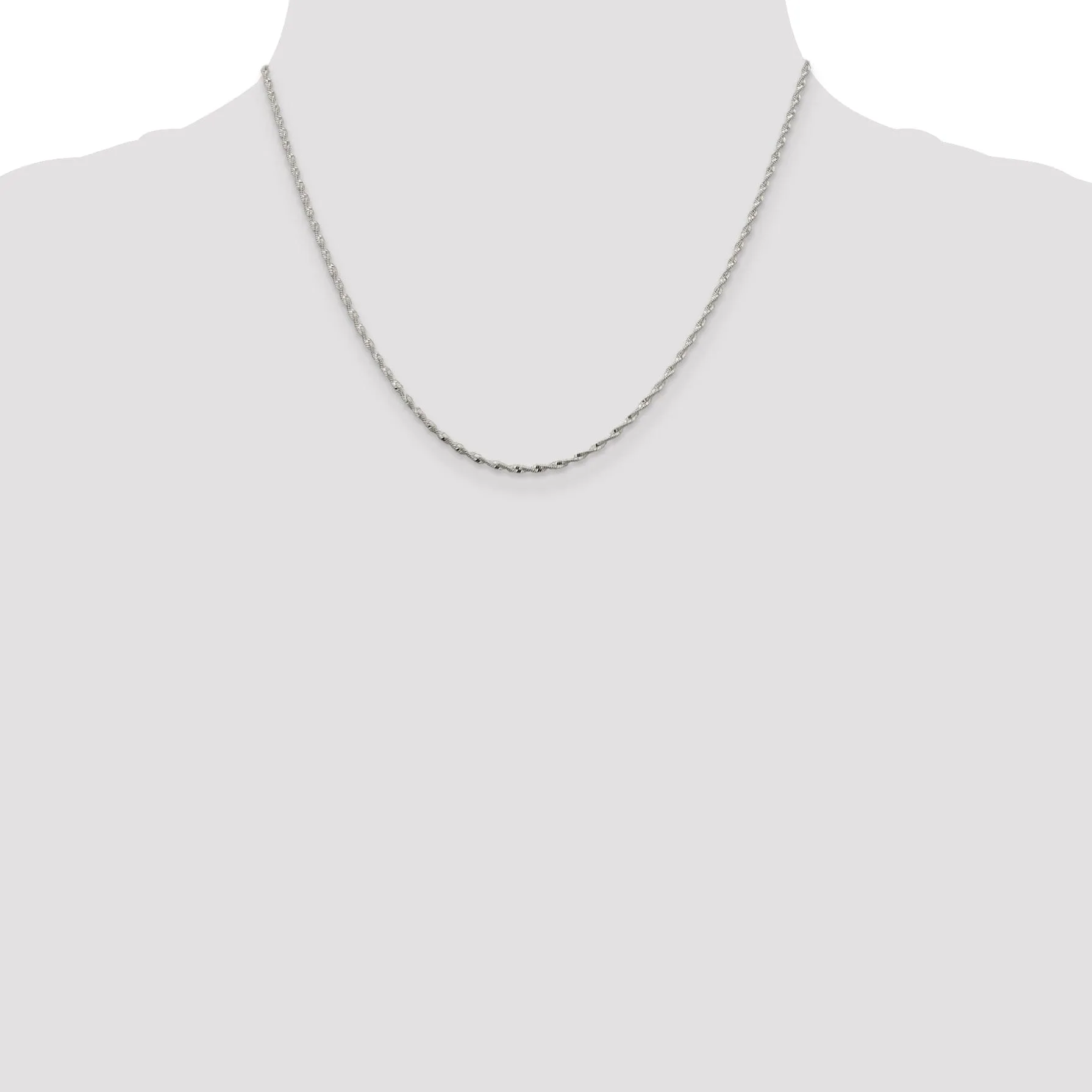 Silver Polish 1.65mm Twisted Herringbone Chain