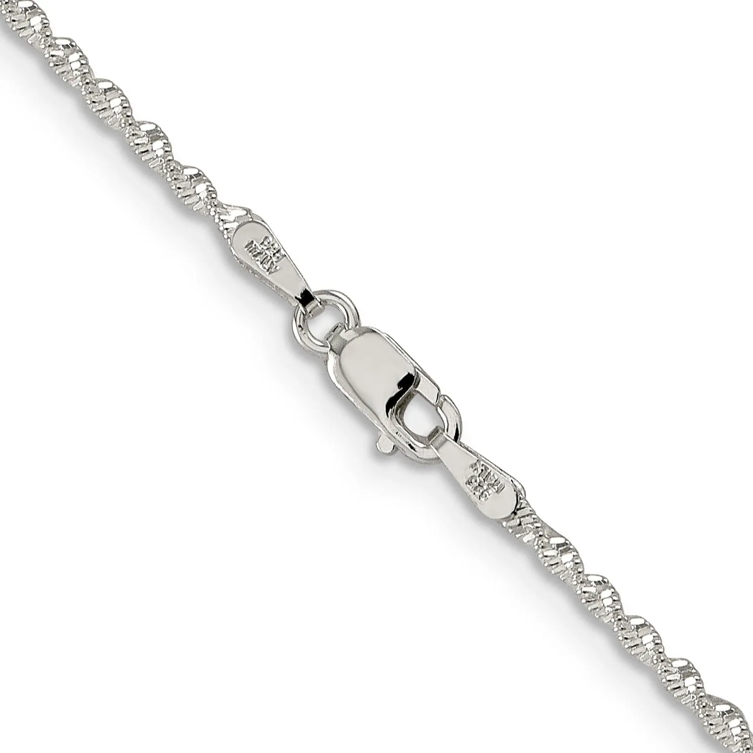 Silver Polish 1.65mm Twisted Herringbone Chain