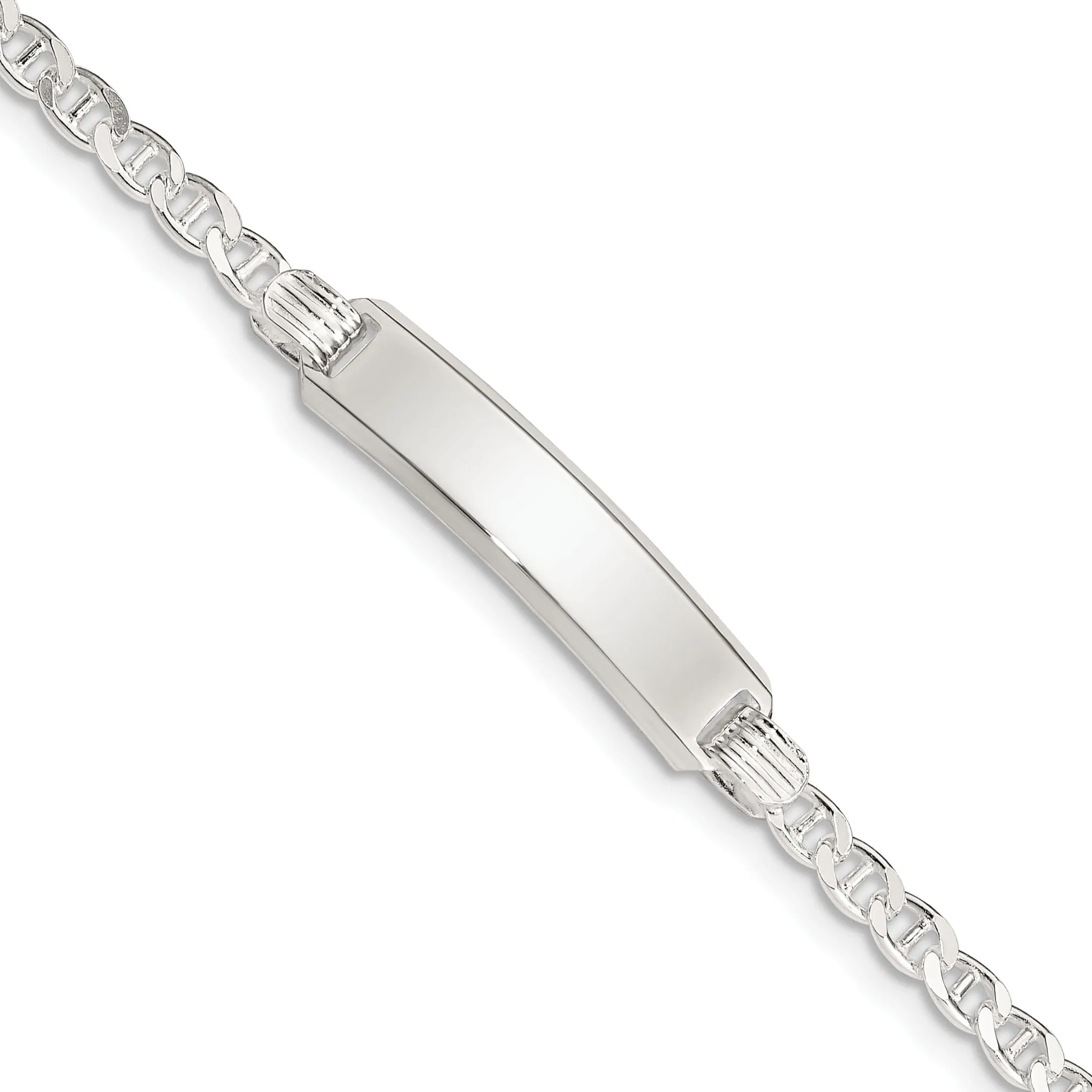 Silver Polish Engravable Childrens ID Bracelet