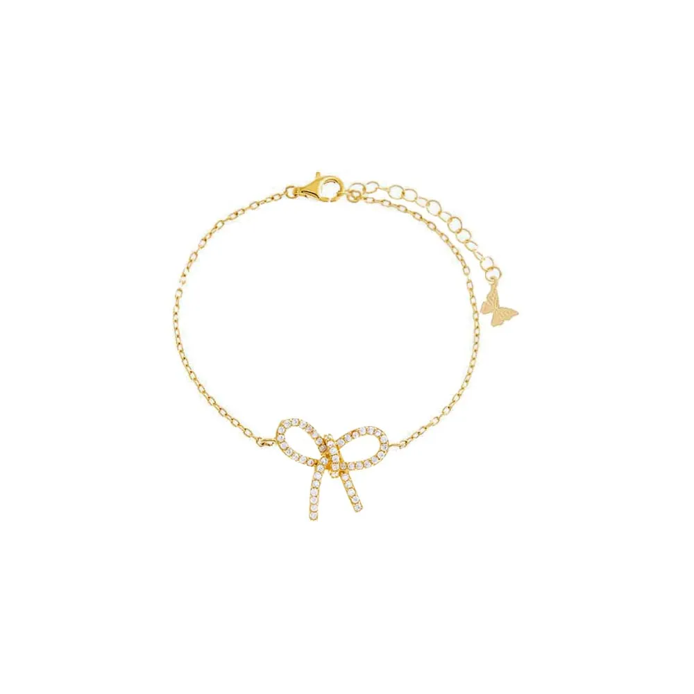 Skewed Pave Bow Tie Bracelet