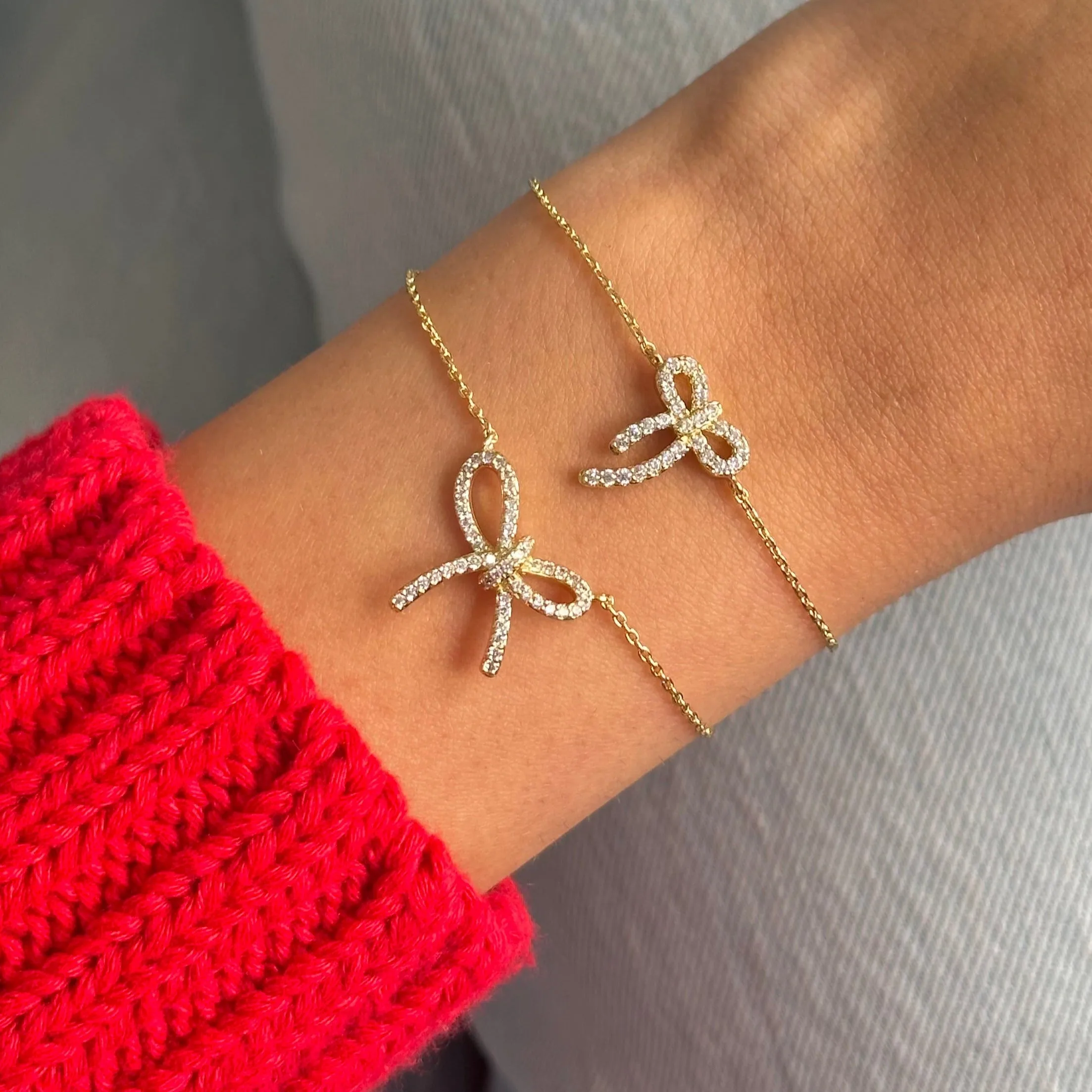 Skewed Pave Bow Tie Bracelet
