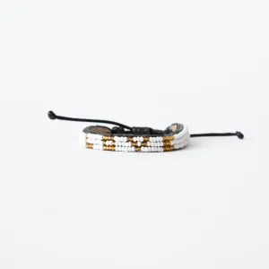 Skinny LOVE Bracelet - White/Gold