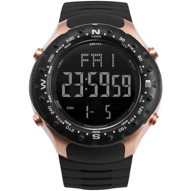 SMAEL Men Sports Watches Countdown Double Time Watch Alarm Chrono Digital Wristwatches 50M Waterproof Relogio Masculino