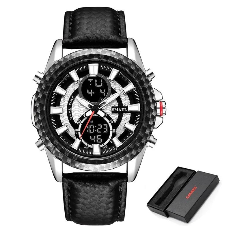 SMAEL Men Watch LED Digital Clock Waterproof Sport Quartz Wristwatch for Man Multifunction Military Watches Relogio Masculino