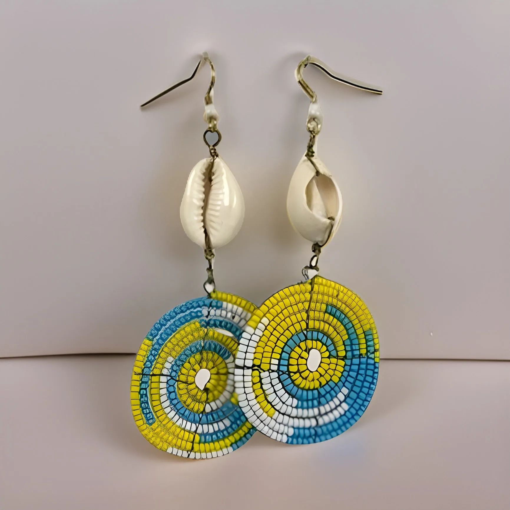 Small Cowrie Shell African Masai Earrings