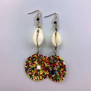 Small Cowrie Shell African Masai Earrings