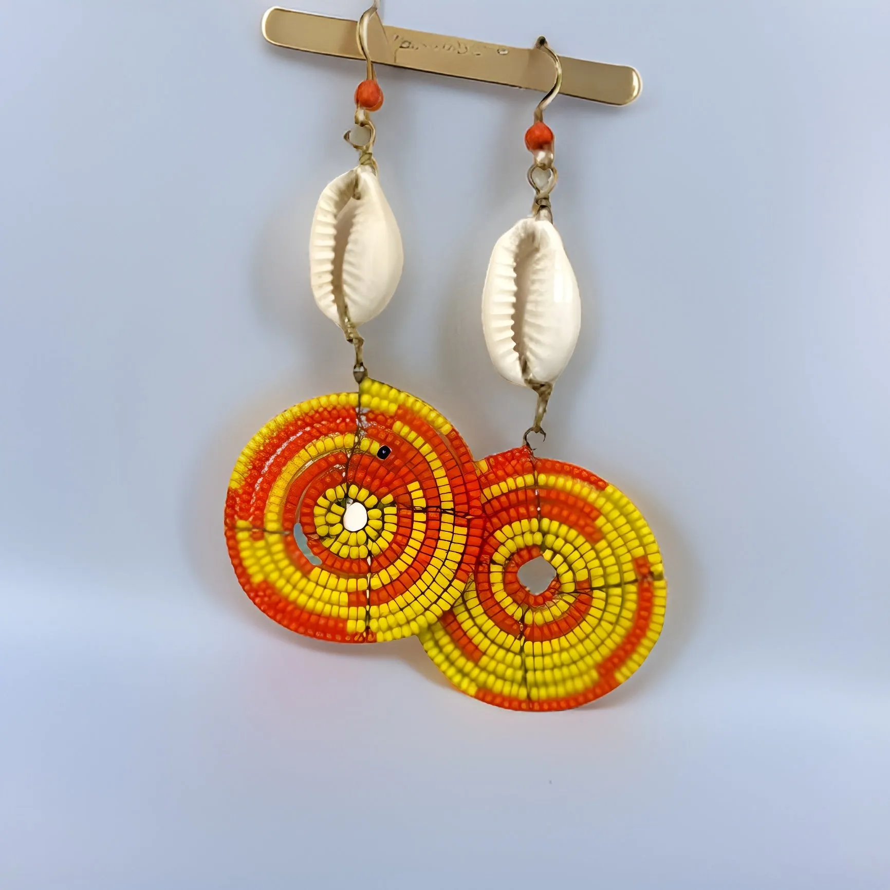 Small Cowrie Shell African Masai Earrings